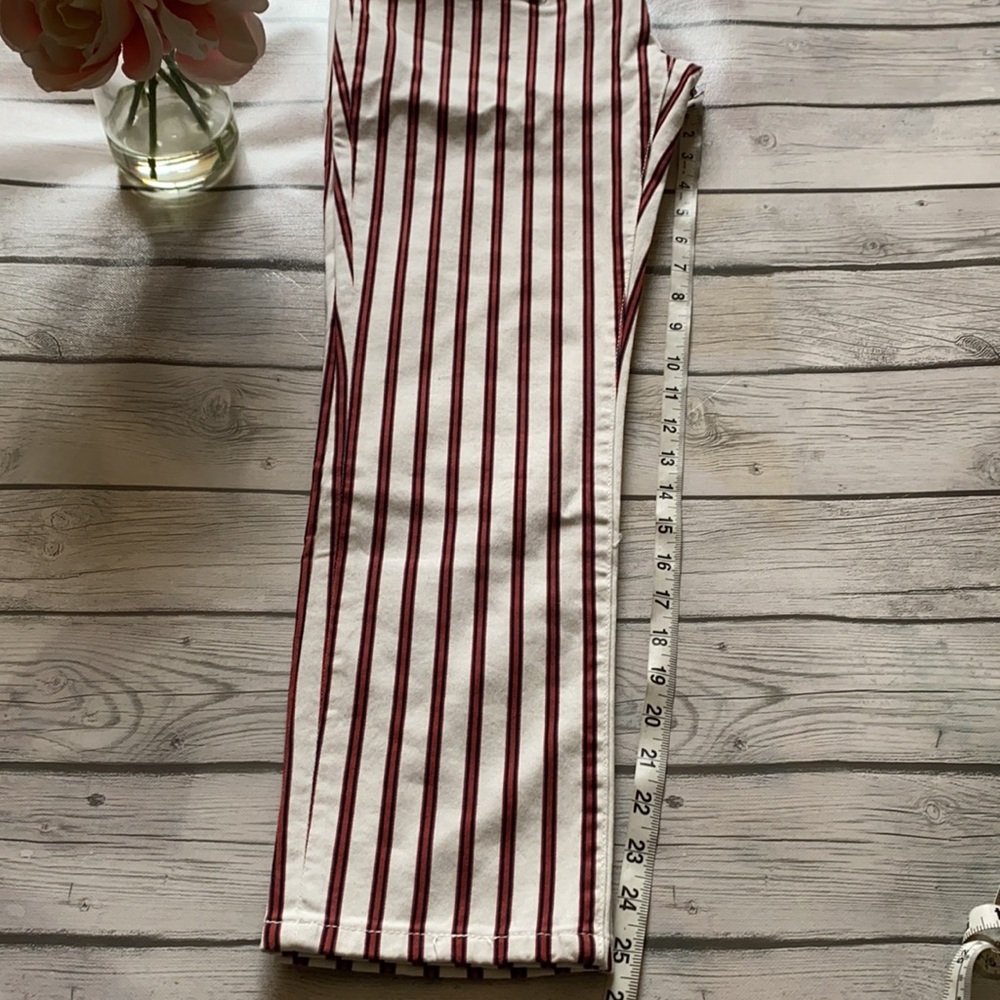 WeWoreWhat Rocker Low Rise Jeans In Ivory Stripe Size 29 - Picture 4 of 12